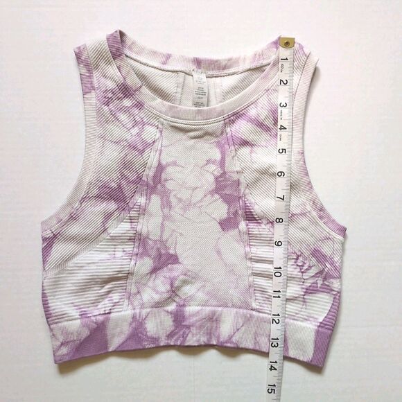 Offline Aerie Sports Bra Womens XS Pink Tie Dye Crop Tank Gym Workout Yoga Run - Picture 6 of 8